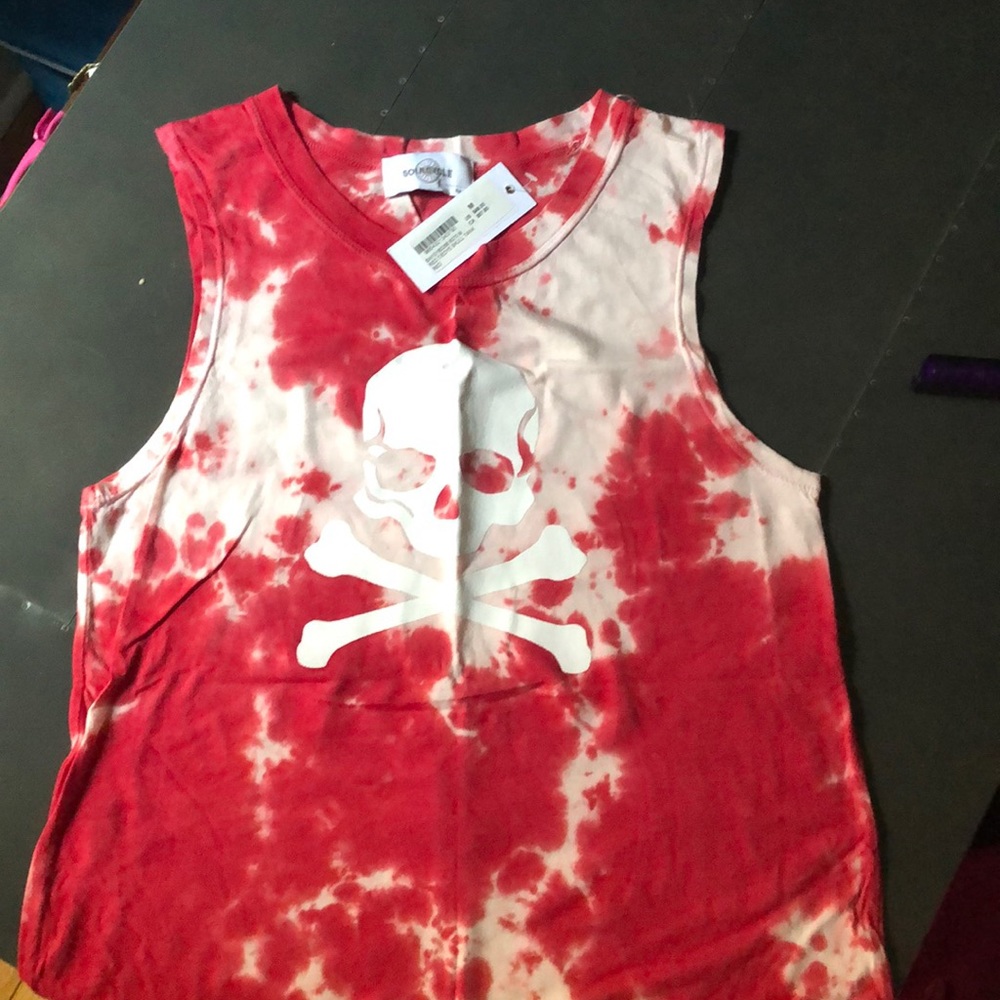 Soul Cycle Tank Red Tie-Dye Medium